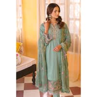 Embroidered Lawn Unstitched Suit with Embroidered Chiffon Dupatta PM-32019 3PC - image 3