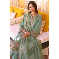 Embroidered Lawn Unstitched Suit with Embroidered Chiffon Dupatta PM-32019 3PC