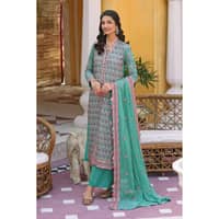 Embroidered Lawn Unstitched Suit with Chiffon Dupatta PM-32056 3PC - image 4