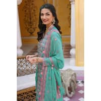Embroidered Lawn Unstitched Suit with Chiffon Dupatta PM-32056 3PC - image 3