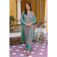 Embroidered Lawn Unstitched Suit with Chiffon Dupatta PM-32056 3PC - image 2