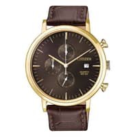 Citizen Gents Quartz Leather Strap Watch AN3612-09X Brown