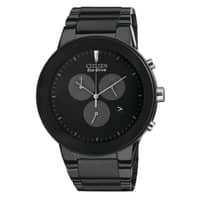 Citizen Gents Eco-Drive Stainless Steel Watch AT2245-57E Black