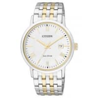Citizen Gents Eco-Drive Stainless Steel Strap With Two-Tone Gold Plating Watch BM6774-51A White