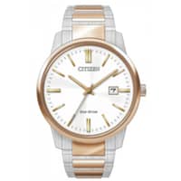 Citizen Stainless Steel With Two-Tone Rose Gold Plating Gents Watch BM7526-81A White
