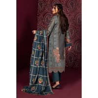 Ideas Printed Khaddar Unstitched Suit with Embroidered Neckline on Organza K-32039 3PC - image 2