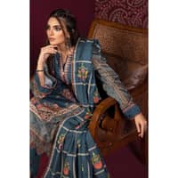Ideas Printed Khaddar Unstitched Suit with Embroidered Neckline on Organza K-32039 3PC - image 4