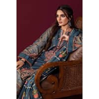 Ideas Printed Khaddar Unstitched Suit with Embroidered Neckline on Organza K-32039 3PC - image 5