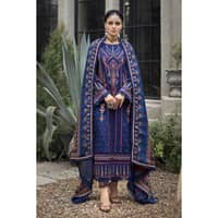 Ideas Embroidered Dobby Jacquard Unstitched Suit with Digital Printed Twill Shawl AP-32009 3PC - image 2