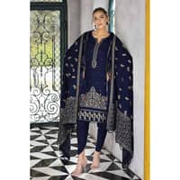 Ideas Embroidered Pashmina Unstitched Suit with Embroidered Pashmina Shawl AP-32065 3PC - image 2