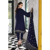 Ideas Embroidered Pashmina Unstitched Suit with Embroidered Pashmina Shawl AP-32065 3PC - image 3