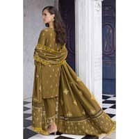 Ideas Embroidered Pashmina Unstitched Suit with Embroidered Pashmina Shawl AP-32073 3PC - image 3