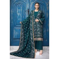 Ideas Embroidered Pashmina Unstitched Suit with Embroidered Pashmina Shawl AP-32001 3PC
