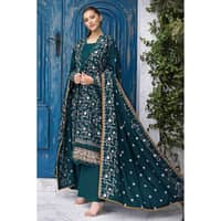 Ideas Embroidered Pashmina Unstitched Suit with Embroidered Pashmina Shawl AP-32001 3PC - image 2