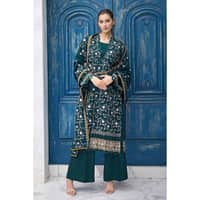 Ideas Embroidered Pashmina Unstitched Suit with Embroidered Pashmina Shawl AP-32001 3PC - image 4