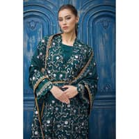 Ideas Embroidered Pashmina Unstitched Suit with Embroidered Pashmina Shawl AP-32001 3PC - image 5