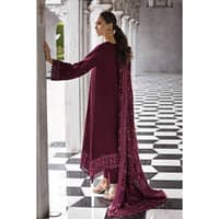 Ideas Embroidered Pashmina Unstitched Suit with Embroidered Pashmina Shawl AP-32072 3PC - image 4