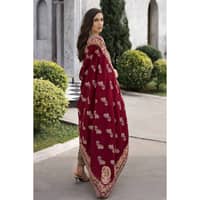 Ideas Embroidered Khaddar Unstitched Suit with Embroidered Pashmina Shawl AP-32050 3PC - image 3