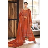 Ideas Embroidered Pashmina Unstitched Suit with Embroidered Pashmina Shawl AP-32041 3PC - image 2