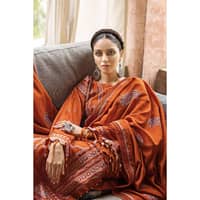 Ideas Embroidered Pashmina Unstitched Suit with Embroidered Pashmina Shawl AP-32041 3PC - image 5