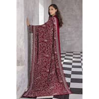 Ideas Embroidered Pashmina Unstitched Suit with Embroidered Pashmina Shawl AP-32066 3PC - image 2