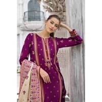 Ideas Embroidered Khaddar Unstitched Suit with Embroidered Pashmina Shawl AP-32064 3PC - image 3