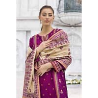 Ideas Embroidered Khaddar Unstitched Suit with Embroidered Pashmina Shawl AP-32064 3PC - image 4