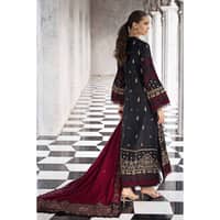 Ideas Embroidered Pashmina Unstitched Suit with Embroidered Pashmina Shawl AP-32039 3PC - image 4