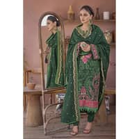 Ideas Embroidered Pashmina Unstitched Suit with Embroidered Pashmina Shawl AP-32045 3PC - image 3