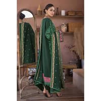 Ideas Embroidered Pashmina Unstitched Suit with Embroidered Pashmina Shawl AP-32045 3PC - image 4