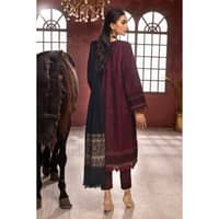 Ideas Embroidered Khaddar Unstitched Suit with Pashmina Shawl AP-32085 3PC - image 3