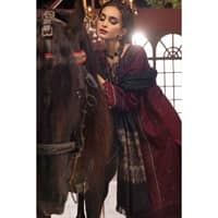 Ideas Embroidered Khaddar Unstitched Suit with Pashmina Shawl AP-32085 3PC - image 4