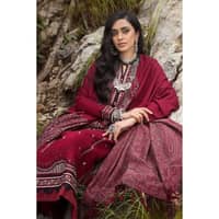 Ideas Embroidered Khaddar Unstitched Suit with Pashmina Shawl AP-32089 3PC - image 3