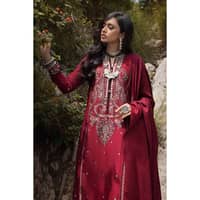 Ideas Embroidered Khaddar Unstitched Suit with Pashmina Shawl AP-32089 3PC - image 4