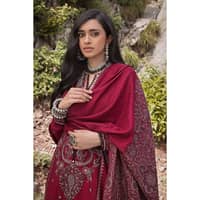 Ideas Embroidered Khaddar Unstitched Suit with Pashmina Shawl AP-32089 3PC - image 5