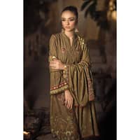 Ideas Embroidered Digital Printed Karandi Unstitched Suit AY-32005 3PC