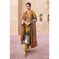Ideas Embroidered Digital Printed Karandi Unstitched Suit AY-32020 3PC