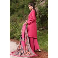 Ideas Embroidered Acrylic Unstitched Suit with Digital Printed Acrylic Shawl AP-32010 3PC - image 3
