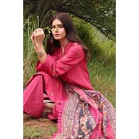 Ideas Embroidered Acrylic Unstitched Suit with Digital Printed Acrylic Shawl AP-32010 3PC - image 6