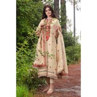 Ideas Embroidered Dobby Jacquard Unstitched Suit DB-32019 3PC - image 2