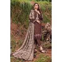 Ideas Embroidered Acrylic Unstitched Suit with Jacquard Shawl MJ-32063 3PC
