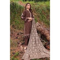 Ideas Embroidered Acrylic Unstitched Suit with Jacquard Shawl MJ-32063 3PC - image 2