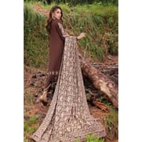 Ideas Embroidered Acrylic Unstitched Suit with Jacquard Shawl MJ-32063 3PC - image 3