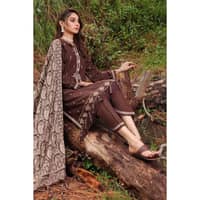 Ideas Embroidered Acrylic Unstitched Suit with Jacquard Shawl MJ-32063 3PC - image 4