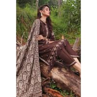 Ideas Embroidered Acrylic Unstitched Suit with Jacquard Shawl MJ-32063 3PC - image 5