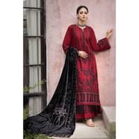Ideas Embroidered Khaddar Unstitched Suit with Printed Burnout Velvet Dupatta BVL-32002 3PC - image 4