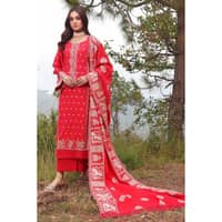 Ideas Embroidered Raw Silk Unstitched Suit with Raw Silk Dupatta RW-32001 3PC