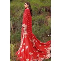 Ideas Embroidered Raw Silk Unstitched Suit with Raw Silk Dupatta RW-32001 3PC - image 3