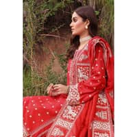 Ideas Embroidered Raw Silk Unstitched Suit with Raw Silk Dupatta RW-32001 3PC - image 5