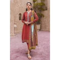 Ideas Embroidered Khaddar Unstitched Suit with Embroidered Neckline K-32026 3PC